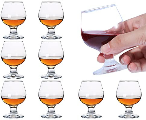 Glsairy Lot de 8 petits verres à shot mignons | Verres à cognac | Verres à porto | Verres à tequila (100 ml)