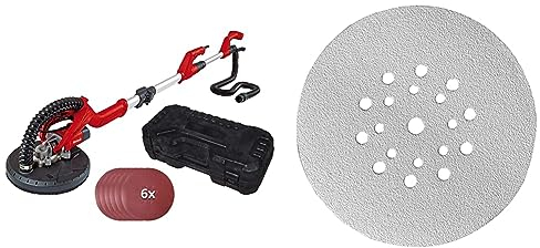 Einhell Trockenbauschleifer TC-DW 225 (600W, 1500 min-^1, Teleskopstiel, Schleifteller mit Klett, inkl. 16x 225 mm Schleifscheiben)