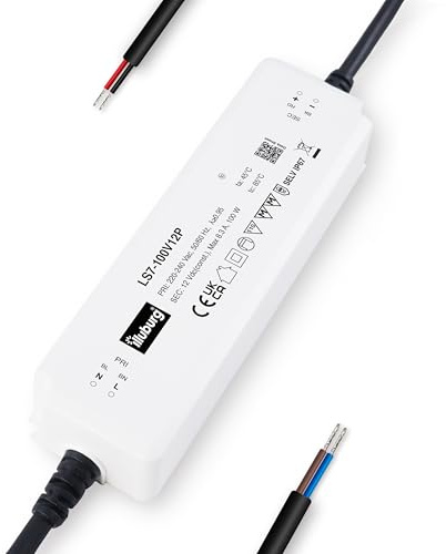 illuburg Transformador LED 12V 100W Impermeable IP67 Sin Parpadeo para Tira LED Fuente de Alimentación Driver