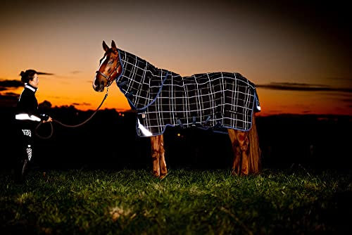Horseware Rhino Plus Reflectech Pferdedecke, vari-lagig, 250 g, Marineblau/reflektierend/Indigo, 1,8 m 6, reflektierend