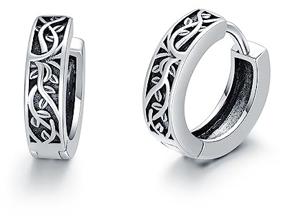 Creolen Klein Silber 925 Damen Herren Lebensbaum/Schildkröten/Hund/Katzen Mini Creolen Ohrringe Schmuck Geschenk