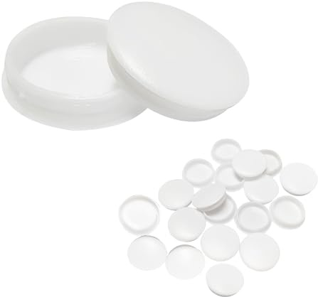 Qrity 25 Stück Weißer Blindstopfen, Lochstopfen Kunststoff, Abdeckkappen für Möbel, Bohrloch Abdeckkappen, Bohrlochkappen, 12MM