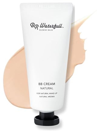BR Waterfull Blemish Balm, Korean BB Cream, Dewy Finish, Moisturizing Medium Flawless Coverage, Natural Skin Tone, Glow & Dewy Makeup, 1.41oz (BB Cream Natural Type)