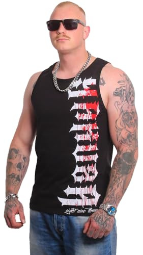 Yakuza Herr Bloodbrand Slim Tanktop skjorta, svart, M