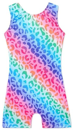 XiaoMoSha Body da Ginnastica per Ragazze Dance Unitards Ribbon Sparkle Body Senza Maniche per Bambini 3-14 Anni