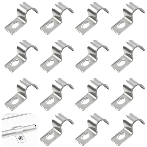 JAONLD 50 Piezas Grapas para Cables Pared Acero Inoxidable 304 Espesado Sujeta Cables Pared Abrazaderas Metalicas para Cable Orificio Unico en Forma de U para Fijar Cables, Alambres y Tubos (8mm)