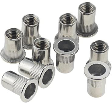 Écrous à rivets, écrous à rivets 50pcs 20pcs 10pcs M3 M4 M5 M6 M8 M10 en alliage d'aluminium écrou à tête plate rivet fileté insert capuchon à écrou écrou à rivets(M5 50pcs)
