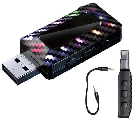 Adaptador USB Plug and Play,Adaptador USB para Coche - Transmisor FM 5.3 Receptor - Adaptador de Radio USB Multifuncional Plug & Play, Receptor de Audio para automóvil, estéreo doméstico, Auriculares