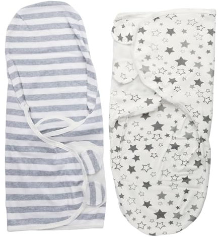 Fllyvly Pucksack 2er Set I Baumwoll,Puckdecke in S (0-3 Monate) und L (3-6 Monate) I Baby mühelos pucken I atmungsaktives Pucktuch mit weichen & verstellbaren Klettverschlüssen,Pucksack Baby