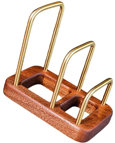 NPXUAMTJ Organizador vertical de madera para platos, bandejas, sartenes, tabla de cortar que ahorra espacio, soporte de almacenamiento con base de madera