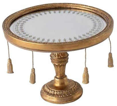 TTETTZ Bandeja con Espejo Decorativo, Organizador de Joyas de Estilo Antiguo para Mesa de Cosméticos.