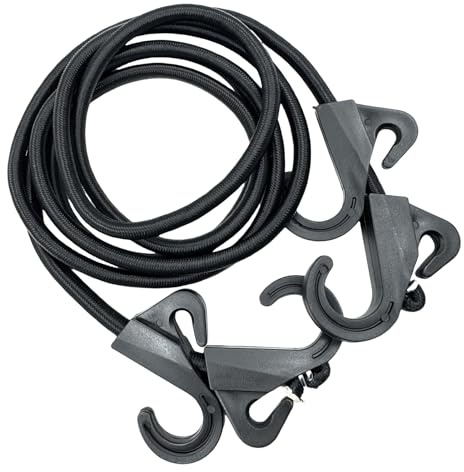 Duvcoywae Cordes Élastiques avec Mousquetons,Cordons Élastiques de 2m pour Fixation de Charges | Corde Extensible Sécurisée pour Usage Extérieur pour Moto, Coffre, Bateau, Tente, Randonnée et Bagages