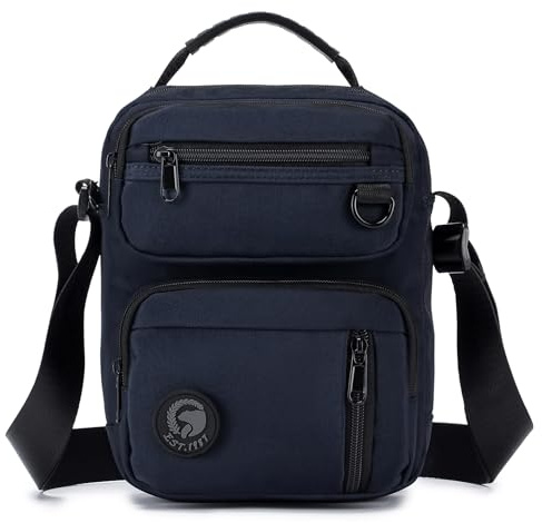 BAGZY Bolso Bandolera Hombre Pequeña Bolsos de Hombre Impermeable Bolso Mensajero Antirrobo Mens Sling Shoulder Bag Nailon Messenger Bag Bolsas de Negocios para Trabajo Escuela Viaje Azul