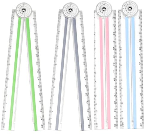 Regla plegable de 30 cm para la escuela, juego de 4 reglas plegables transparentes para estudiantes, regla de plástico transparente resistente y práctica para escuela, oficina, dibujo y manualidades