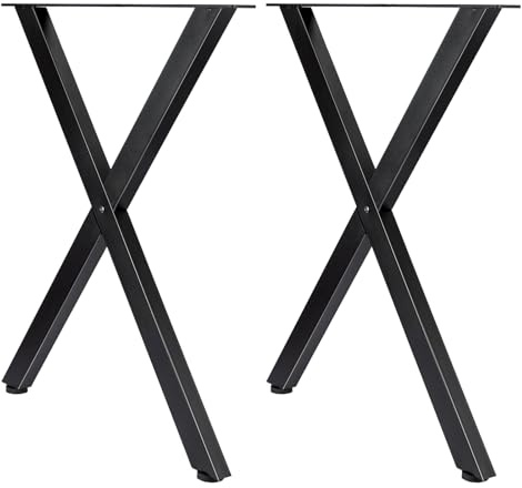 SUNNYNEST Heavy Duty Table Legs Set Industrial X-Shape Furniture Legs 72cm High Solid Steel Table Legs DIY Furniture Support Maximum Load 350 kg (2PC)