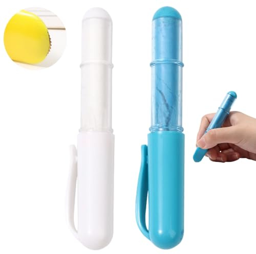2PCS Tailors Chalk Pencil Set for Fabric,White Chalk Pens,Fabric Markers Sewing Erasable,Sewing Ch/alk & Fa/bric Pens,Dressmakers Ch/alk & Sewing Accessories,Fa/bric Markers for Sewing,White+Blue