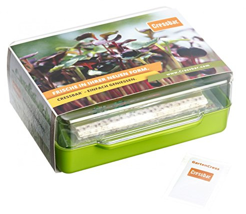 Cressbar® Starterkit grün - 3 Anzuchtsets mit 24 Cresspads in vier Geschmacksrichtungen - Gartenkresse, Radieschen, Rucola und Senf