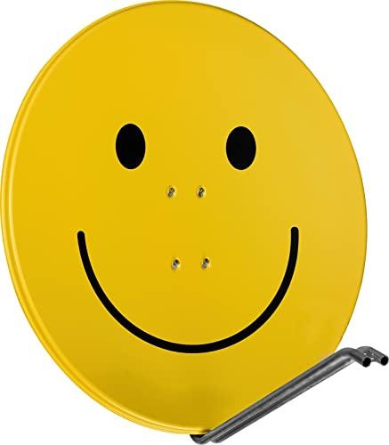 TechniSat SATMAN 850 PLUS - Satellitenschüssel (85 cm Sat Anlage, Antenne mit Mast- und AZ/EL-Halterung passend für UNYSAT-Universal LNB) Smiley-Gelb