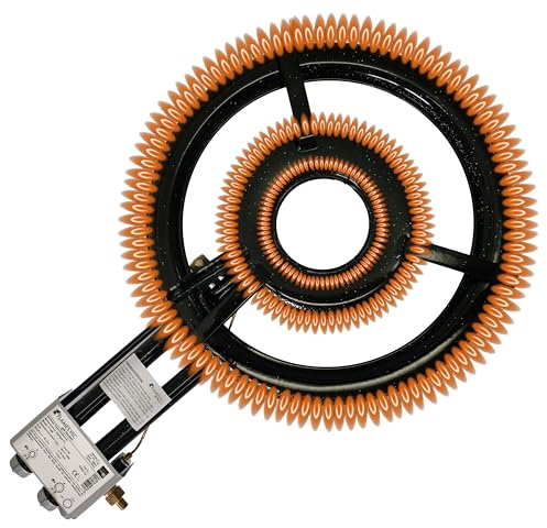 Optimgas Paella Gasbrenner für Grill 46 cm, 21,5 kW 2-Ring Propan- Ringbrenner für 30–80 cm Pfannen, für Innen & Außenbereich, 50 mbar Propananschluss, Sicherheitsventil, Energiesparendes Optim-System