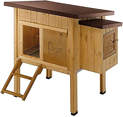 Ferplast Hühnerstall für Legehennen Hen House 10 für den Außenbereich, aus widerstandsfähigem, umweltfreundlichem FSC Holz, für ca. 4 Hühner, Zubehör inklusive, 124 x 98 x 110 cm.