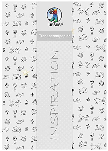 Ursus 76564604 - Transparentpapier, Silver Style, Christliche Symbole, DIN A4, 115 g/qm, 5 Blatt, heißfolienveredelt, mit Banderole