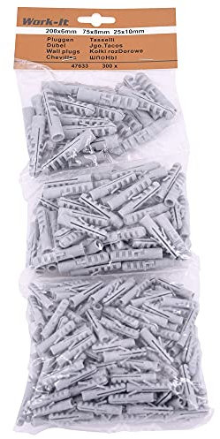 Work-it 47633 Dübelsortiment 6 8 10 mm 300-tlg. Wanddübel Universaldübel