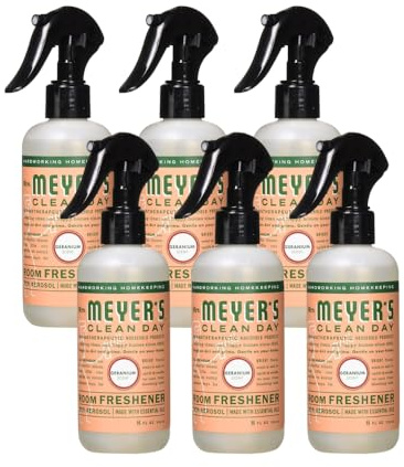 Mrs. MEYER'S Clean Day Room Freshener Spray Bottle, Geranium Scent, 8 Fl Oz (Pack - 6)