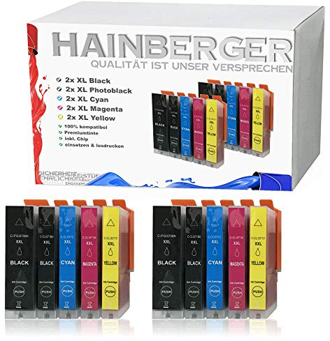 Hainberger Hainberger XXL Tintenpatronen für Canon Pixma MG5750 MG6850 MX7750 PGI-570 CLI-571, 10 Stück
