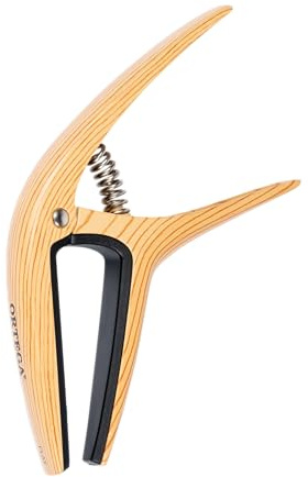 Ortega Guitars Kapodaster Flach & Gewölbt - Aluminium-Legierung Hellbraun | Musikinstrument Zubehör, für Gitarre, TWCAPO-MAD