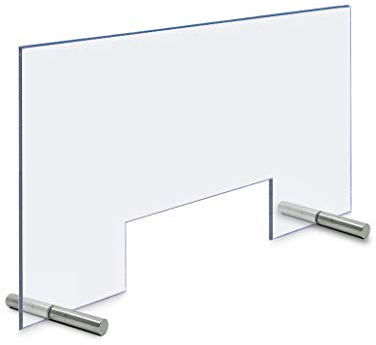 BISKAMI Spuckschutz mit Durchreiche - Spuckschutzwand - Spuckschutzscheibe (120x60cm)