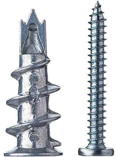 Rigipsdübel, Selbstbohrender Gipskartondübel, 20 Stück Hohlraumdübel Metall mit 20 Stück Schrauben, Rigips Dübel zur Befestigung in Beton, Ziegeln, Stein, Gipsbauplatten UVM