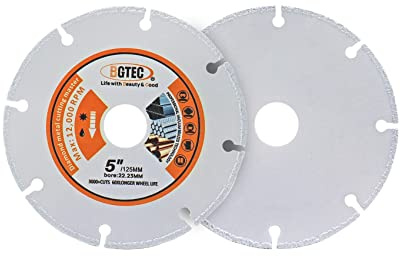 BGTEC Disco diamantato per taglio in metallo, 2 pezzi da 125 mm a vuoto brasato a taglio diamantato per tagliare metallo duro, leghe, ferro, acciaio inossidabile