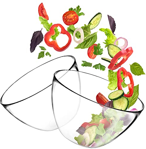KADAX - Ensaladera de Cristal Ovalada, 17 cm, Cuenco Profundo para Dulces, Frutas, Ensalada, Postre
