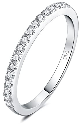 JewelryPalace Mode Smycken Classic Moissanite Stacking Ring Eternity Ring Ladies Narrow, Vigselringar Ladies Ring Silver 925 Vigselringar Vigselringar, Slip-On Ring Band Ring,Women Smycken Med Sten.