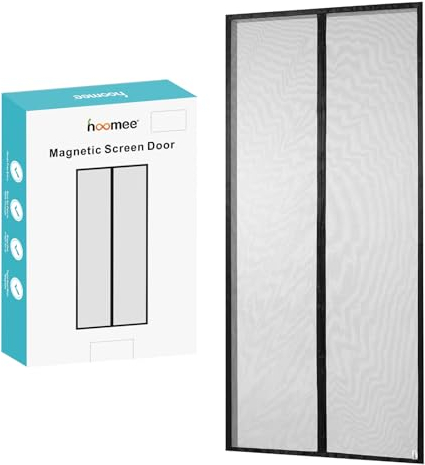 HOOMEE LightView Fliegengitter Tür für Balkontüren 90x210cm, Magnetvorhang für Zuverlässigen Insektenschutz, Lichtdurchlässiges LV-Gewebe, Kleine Magneten für Perfekte Schließung, Nicht Kürzbar