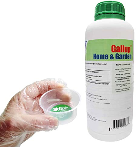 Elixir Gardens Gallup 1 Litre Glyphosate Deep Root-Killing Weed Killer | 360 g/l Super Strength Concentrated Industrial/Commercial Herbicide & Weedkiller | Treats 3332 sq. meters | x 2