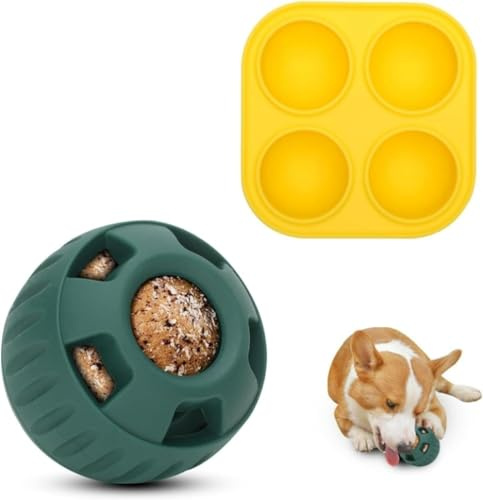 schleckball für hundel,Hundespielzeug,Interaktives Hunde Leckerli Ball Spielzeug, Langlebiges Leckerli,sicher für Hunde, Befüllbares Hundespielzeug, um Ihren Welpen abzulenken, leicht zu reinigen