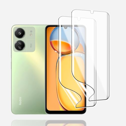 KoasVonson [2 Piezas Película Hidrogel para Xiaomi Redmi 13C, Protector de Pantalla Flexible TPU [Compatible con Huella Digital], Cobertura Completa HD, Autocuración, Resistente a arañazos
