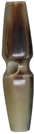 ZAZUZU Knebelknöpfe aus natürlichem Ochsenhorn, 1 Loch, echtes Horn, große Olivenform, Büffelhorn, Mantelknöpfe zum Nähen, Stricken, 60 mm, 2 Stück