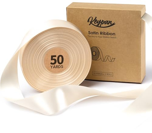 Keypan Satinband Elfenbein Geschenkband Schleifenband 3,8cm x 45,7m