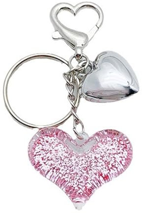 Haoyull Farbenfroher Herz-Anhänger, Schlüsselanhänger, Liebesform, Handyband, Mädchen, einzigartiger Taschenanhänger, stilvoller Handyanhänger, Rosa, 8,5 cm, rose, 8.5CM