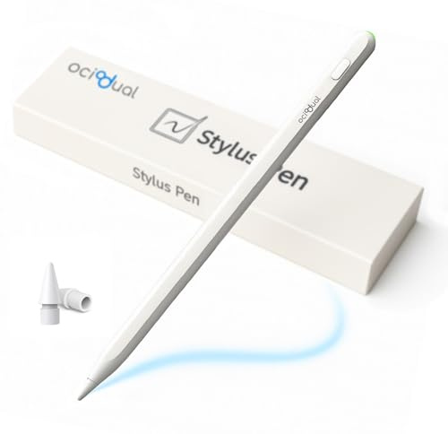 OcioDual Stylus Pen, Tablet Stift, Kompatibel mit iPad 2018 oder Höher, Stift für Tablet, Tabletstift für Alle Tablets mit 3 Spitzen, Handflächenerkennung, Neigungserkennung