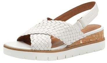 Tamaris Sandales compensées pour femme 1-28251-44 - Blanc - 39 EU, Blanc., 39 EU