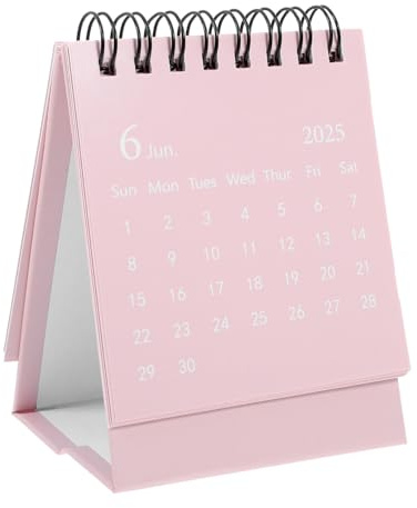 FOYTOKI Mini Tischkalender Kompakter Schreibtischkalender Mit Spiralbindung Für Home Office Und Büro Elegantes Design Lotosrosa Stabiler Standfuß Für Einfache Planung Und Organisation