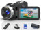 Videocamera digitale 8K 64MP 18X Videocamera per YouTube 3 pollici Flip Screen Videocamera Vlogging con scheda SD da 32 GB, telecomando 2.4G, due batterie