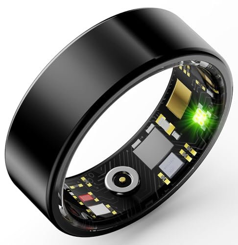 findtime Smart Ring Heart Rate Monitor Blood Pressure Sleep Tracker Blood Oxygen Pedometer Step Counter Calories Fitness Tracker Waterproof Fitness Ring for Men Women