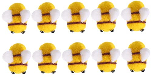 AUTSUPPL Wollfilz Bienen Basteldekoration 10 Stück Aus Wollfilz Selbstgemacht Handgemacht Bienenornament Für Nähen Und Basteln Kleidung Und Accessoires