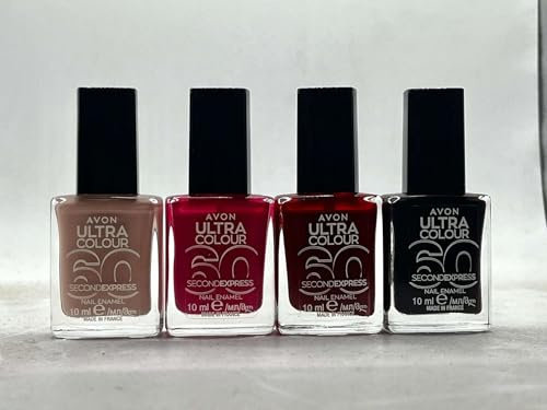 4 X Ultra Colour 60 Second Express Nail Varnish Plus Organza Gift Bag. Perfect Stocking Filler