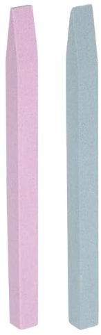 HARFINGTON 2pcs Pumice Stone Nail File, Pumice Nail Polishing Stick Cuticle Remover Pusher, Professional Quartz Stone Nail Filing Buffer Manicure Tool for Salon Nail Art Care, Green,Pink