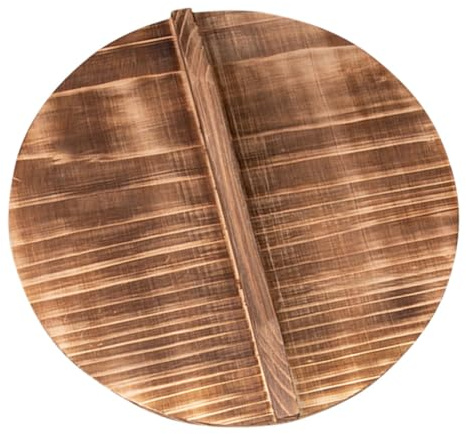 Ciieeo Wokdeckel Holz Massiv Hitzebeständig Rund 33cm Wok Abdeckung Mit Überlaufschutz Küchenzubehör Für Haushaltswoks